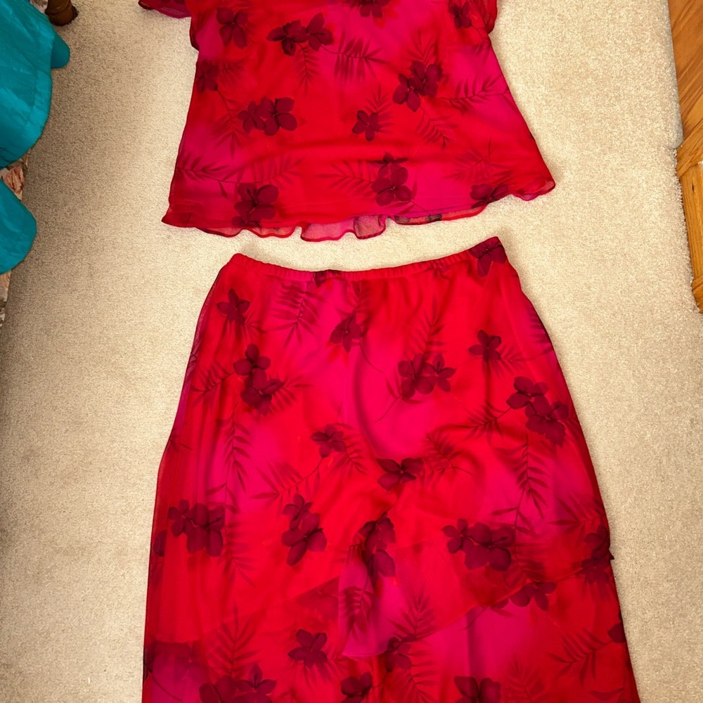 KS Selection Vibrant Red Floral Jumpsuit